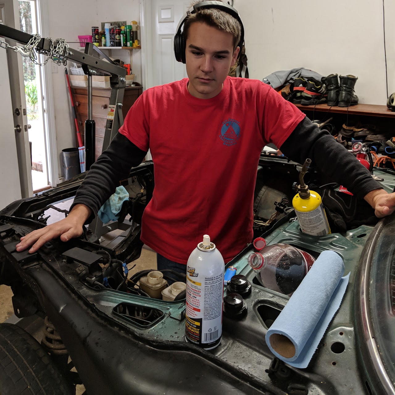 Working inside the engine bay
